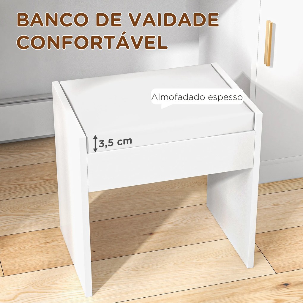 HOMCOM Toucador de Maquilhagem com Banco Mesa de Maquilhagem com Espel