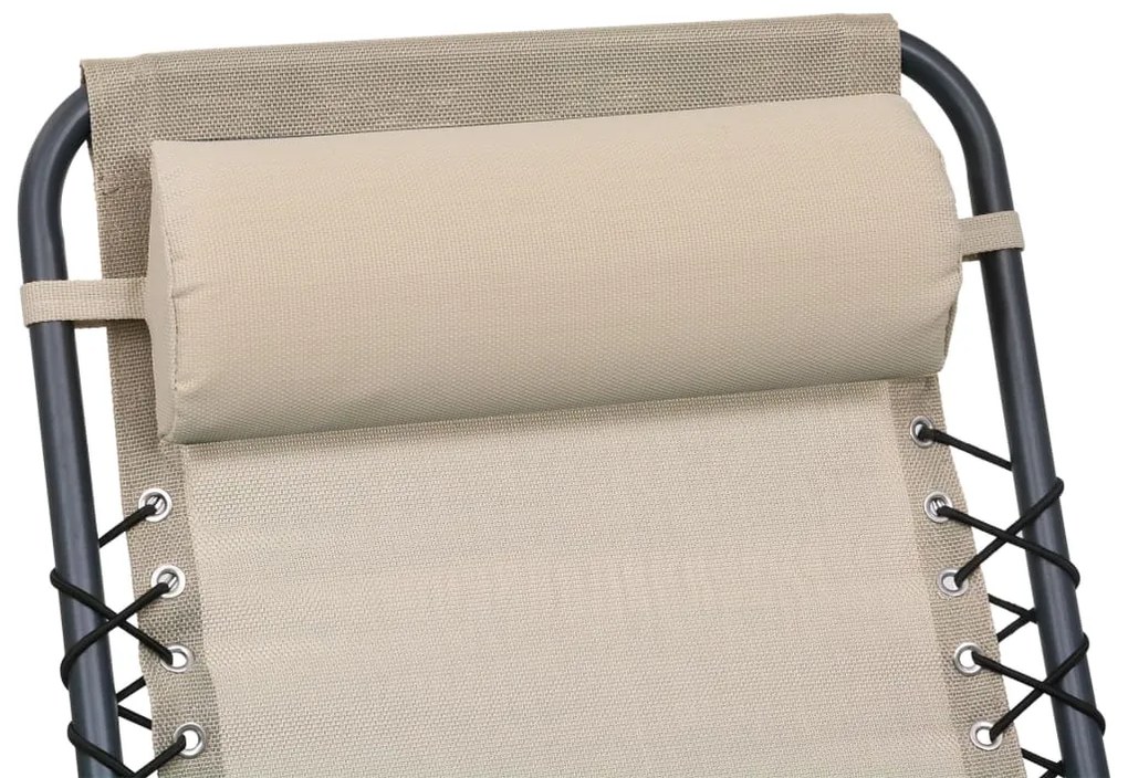 Encosto cabeça cadeira de pátio 40x7,5x15 cm textilene creme
