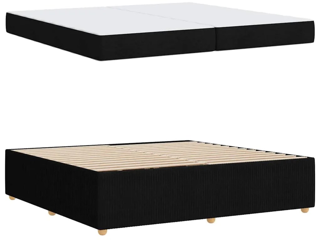 Estrutura da Cama Outros Preto 200 x 200 cm tecido