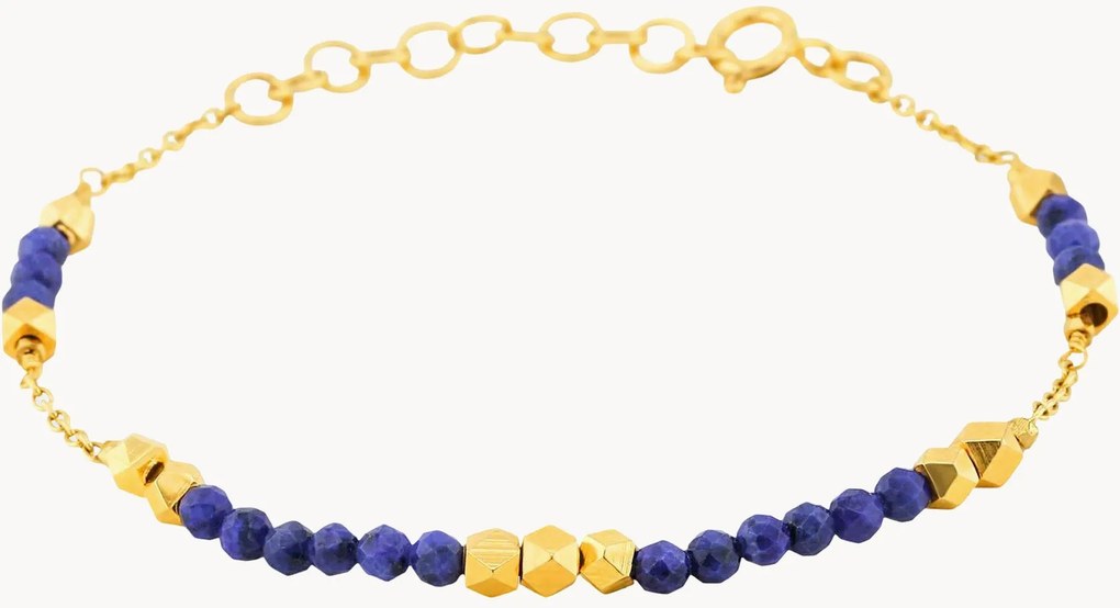 Pulseira banhada a ouro com lápis-lazúli Neo