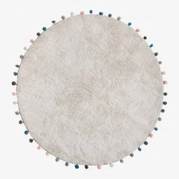 Alfombra Redonda Ø125 Cm Em Algodão Cinder Kids Gris Nube - Sklum