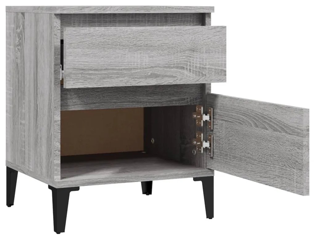 Mesas de cabeceira 2 pcs 40x35x50 cm cinzento sonoma