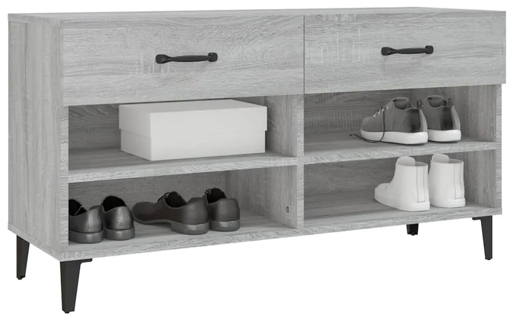 Sapateira 102x35x55 cm derivados de madeira sonoma cinza