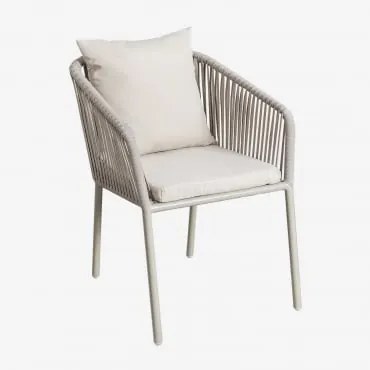 Cadeira De Jardim Com Apoios De Braços Em Corda Trançada Arhiza Classic Verde Cáqui - Sklum