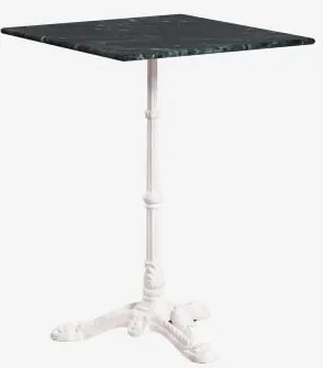Mesa De Bar Quadrada Em Pedra Natural Azteca 60 X 60 Cm & Mármore Verde Big Flower - Branco Glacial - Sklum