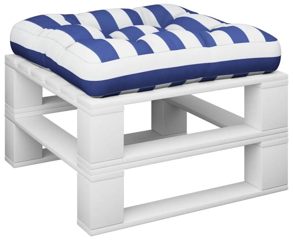 Almofadão p/ paletes 60x61,5x10 cm tecido oxford azul/branco