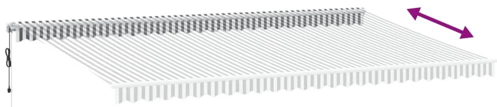 Toldo retrátil automático 600x350 cm antracite e branco