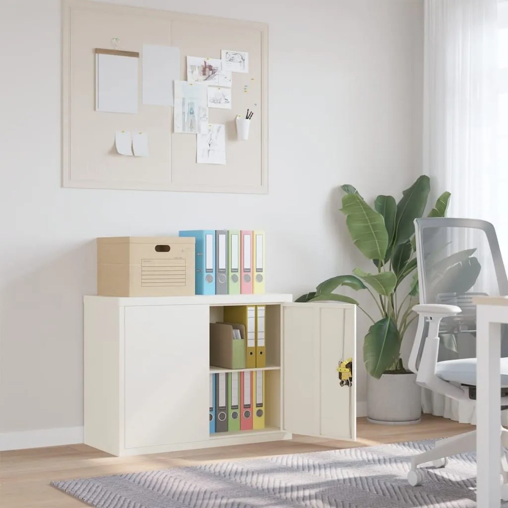 339720 vidaXL Arquivador 90x40x70 cm aço branco