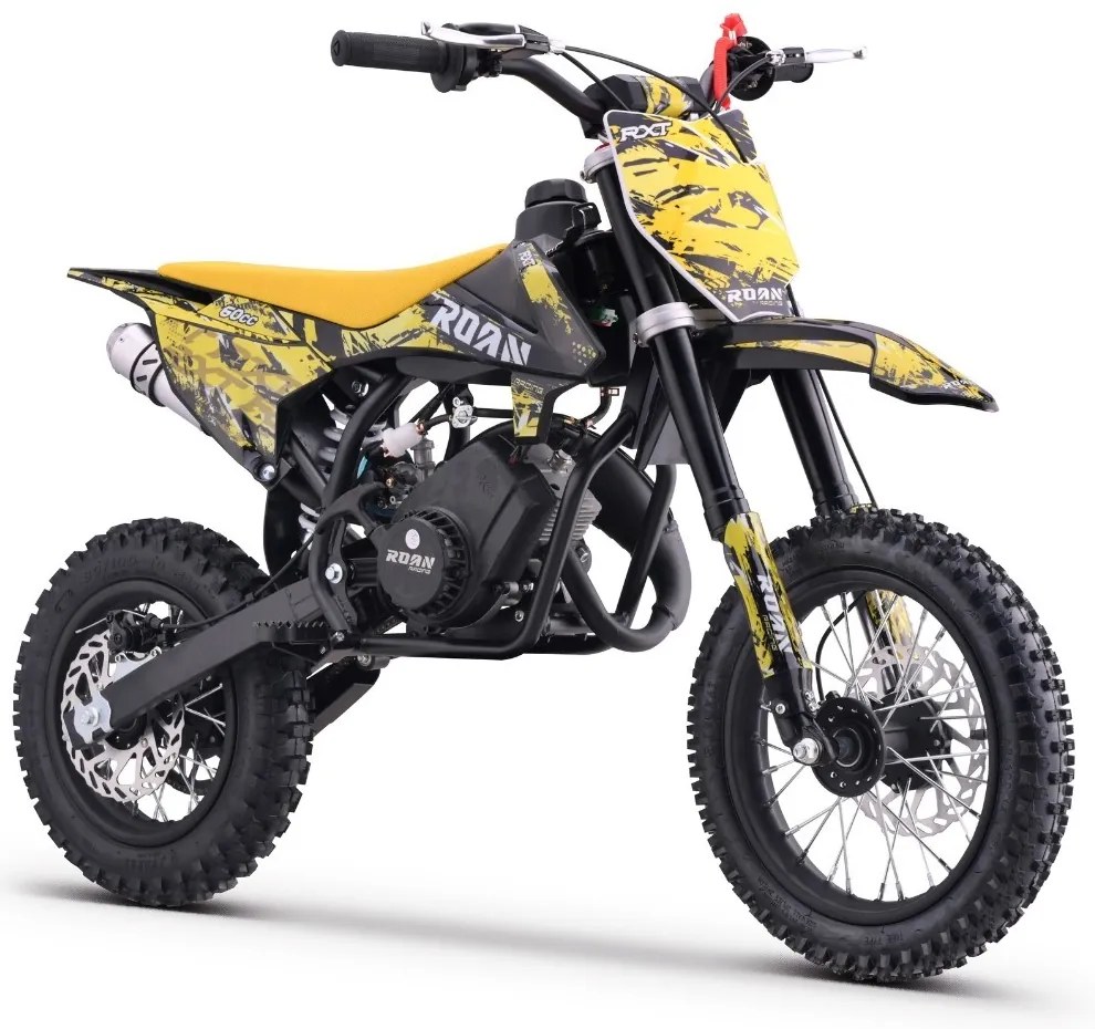 MINI MOTO PARA CRIANÇAS MINICROSS gasolina 60cc Roan RXT 12"/10" Amarela