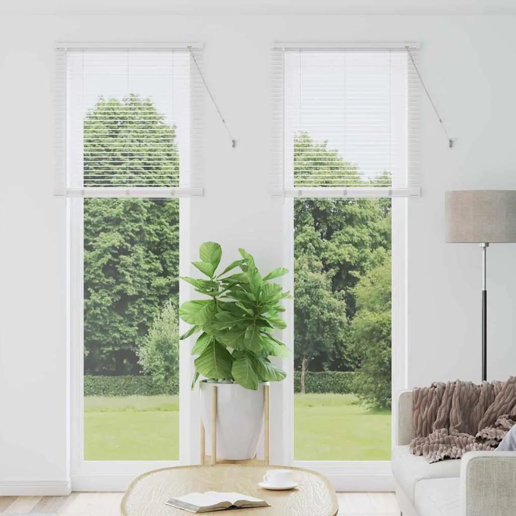 vidaXL Persiana de Janela com cortinas Outros Manual Branco 80 x 220 cm Alumínio
