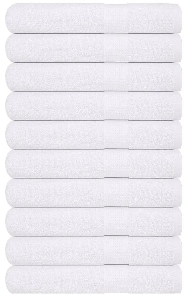 vidaXL Toalhas 10 pcs FROGN 100x200 cm 100% algodão branco