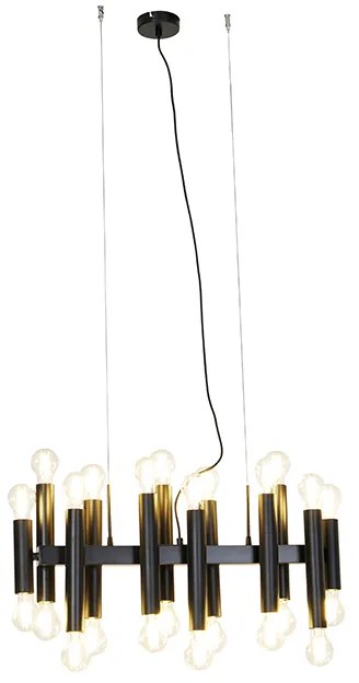Candeeiro suspenso Art Deco preto 24 luzes - Tubi Art Deco