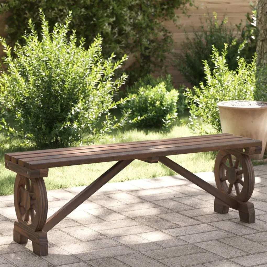 vidaXL Banco de jardim 115 cm madeira de abeto maciça