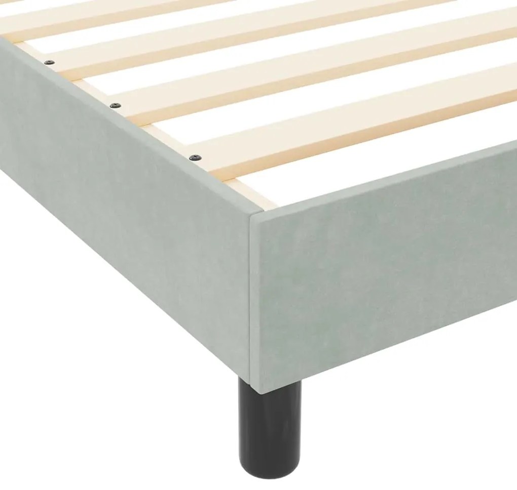 Estrutura de Cama vidaXL Cinza Claro 140x200 cm Veludo