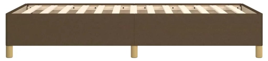 Estrutura de cama sem colchão 100x200 cm tecido castanho-escuro