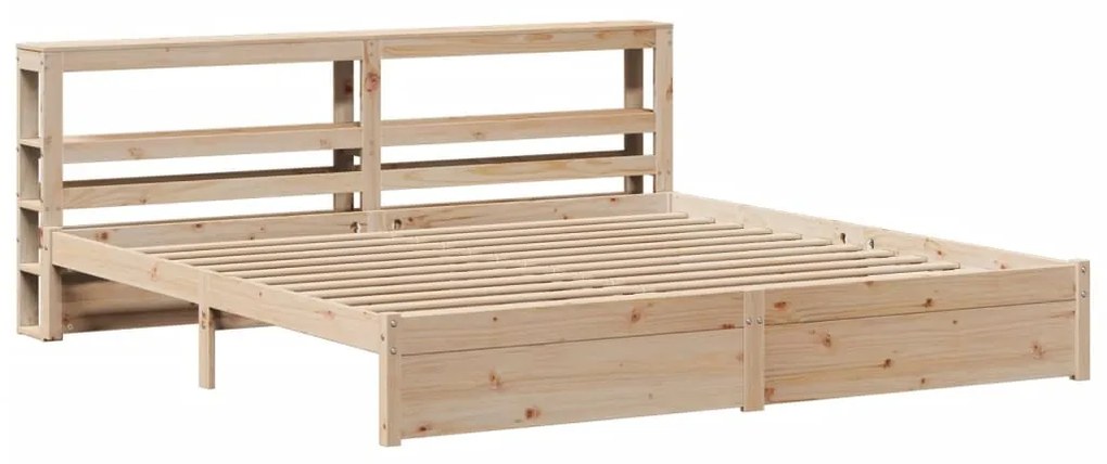 Estrutura de cama com cabeceira 200x200 cm pinho maciço