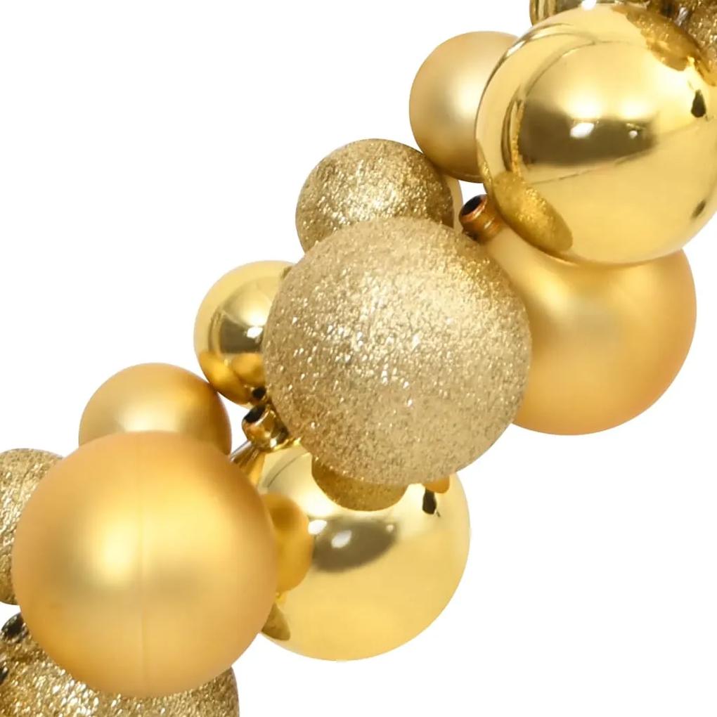 Grinalda de Natal com bolas 175 cm poliestireno dourado
