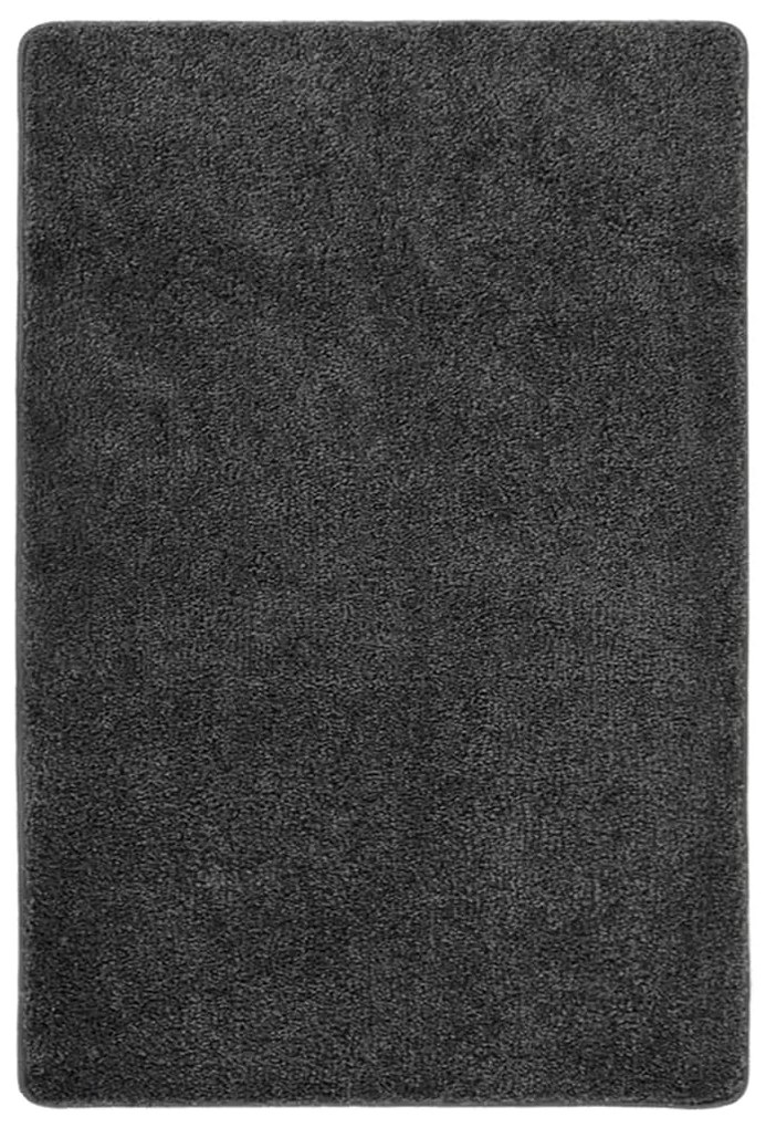 vidaXL Tapete shaggy 140x200 cm antiderrapante cinzento-escuro