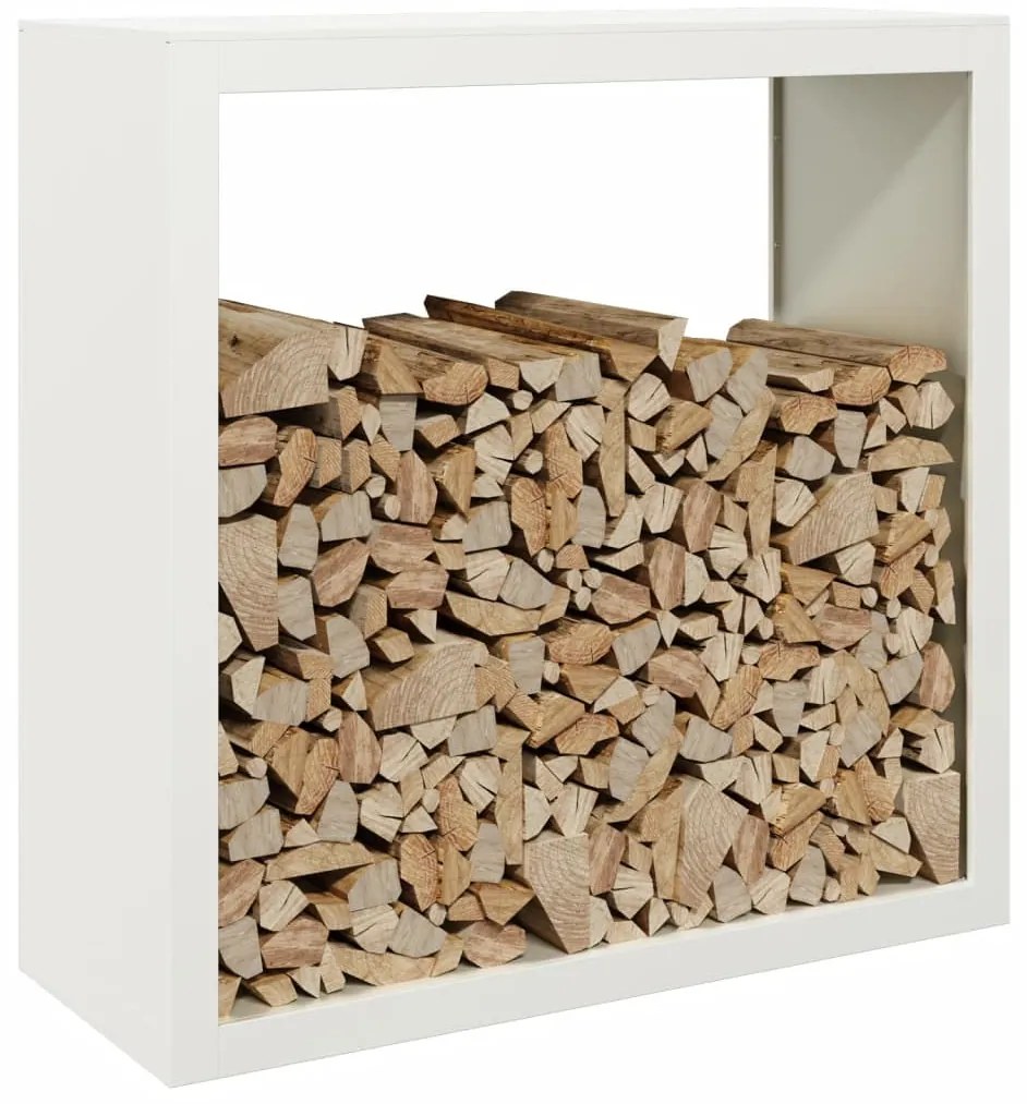 Suporte para lenha 100x40x100 cm aço branco