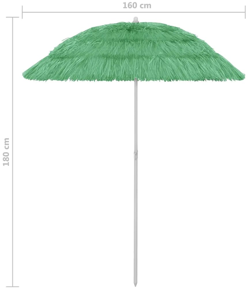 Guarda-sol de praia Hawaii 180 cm verde