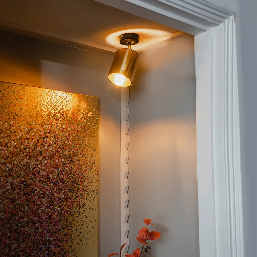 Foco moderno preto com dourado - Lofty Moderno