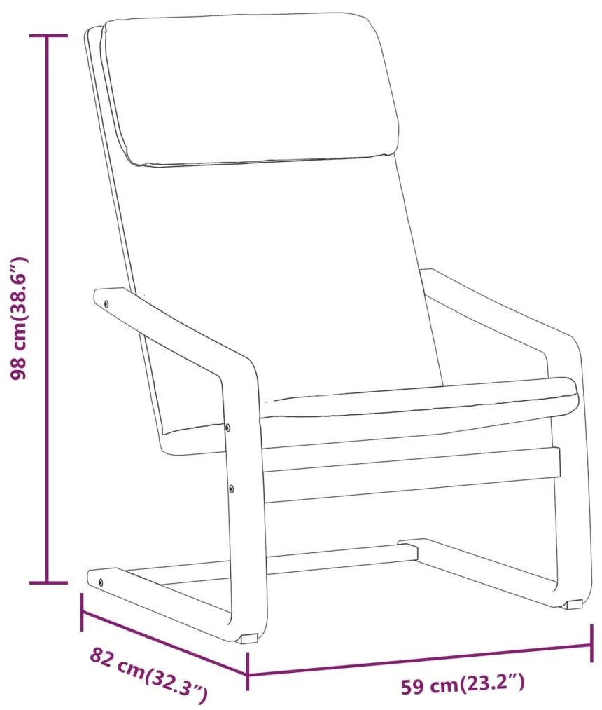 Cadeira de descanso com banco p/ pés tecido cor creme