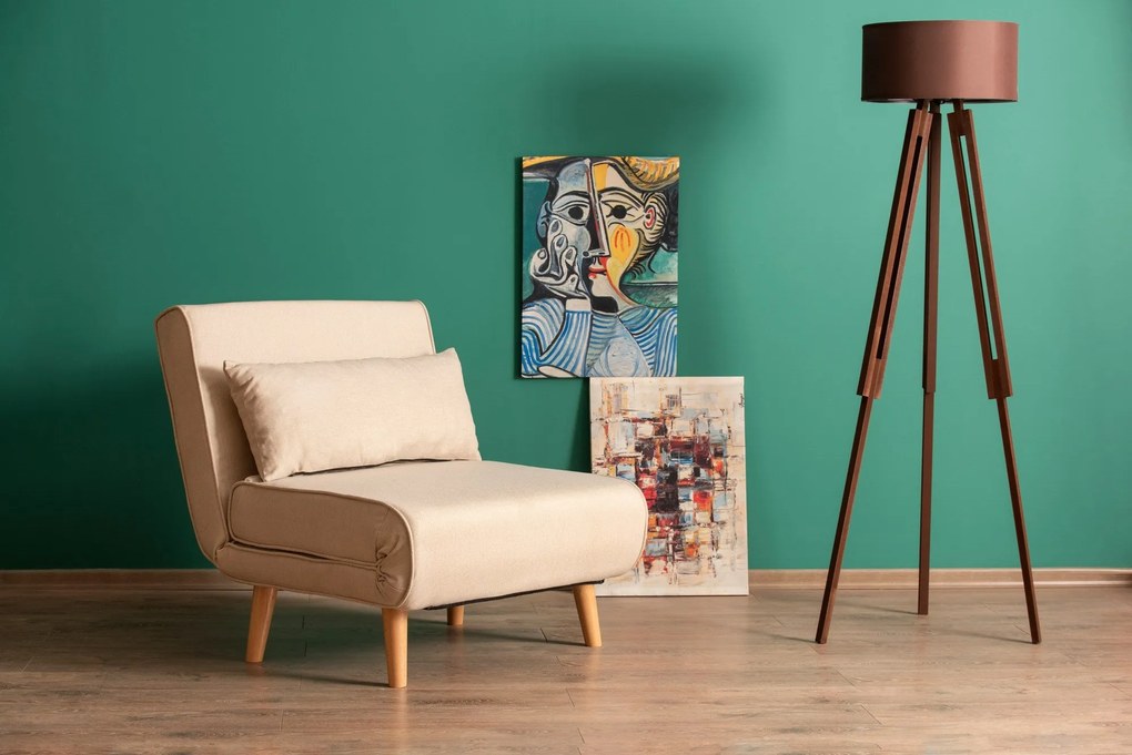 Sofá-cama 1 Lugar Folde – Creme – 180 x 80 cm