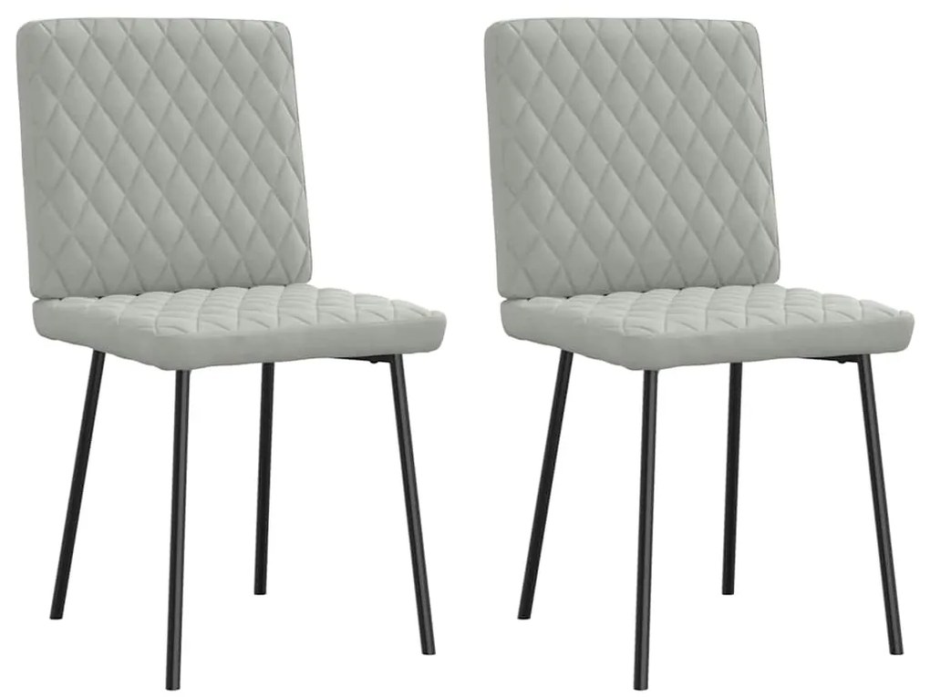 Cadeiras de jantar 2 pcs veludo cinzento-claro