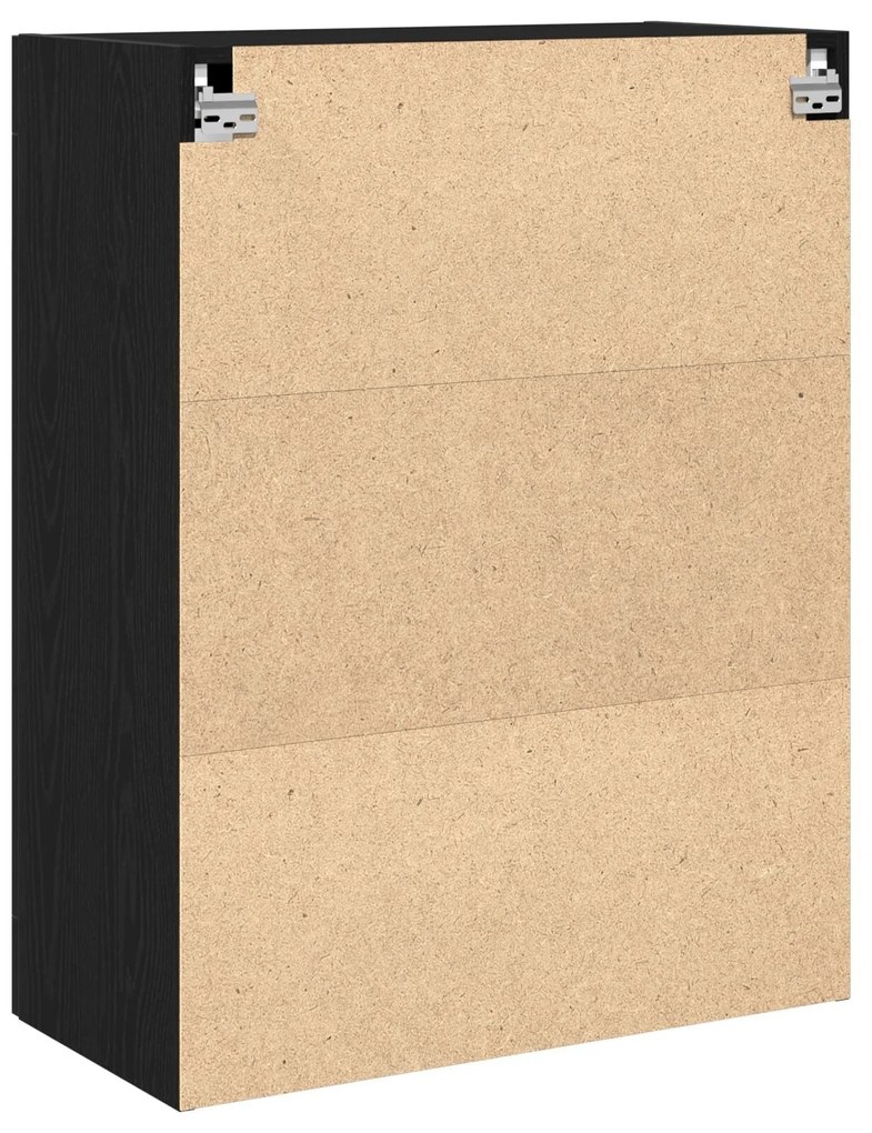 Armário de Parede com Portas de Vidro Carvalho Negro 69.5x34x90 cm