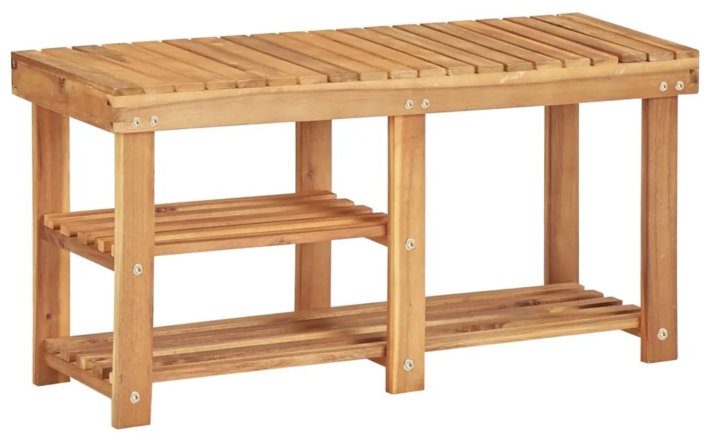 vidaXL Sapateira 90x32x46 cm madeira de acácia maciça