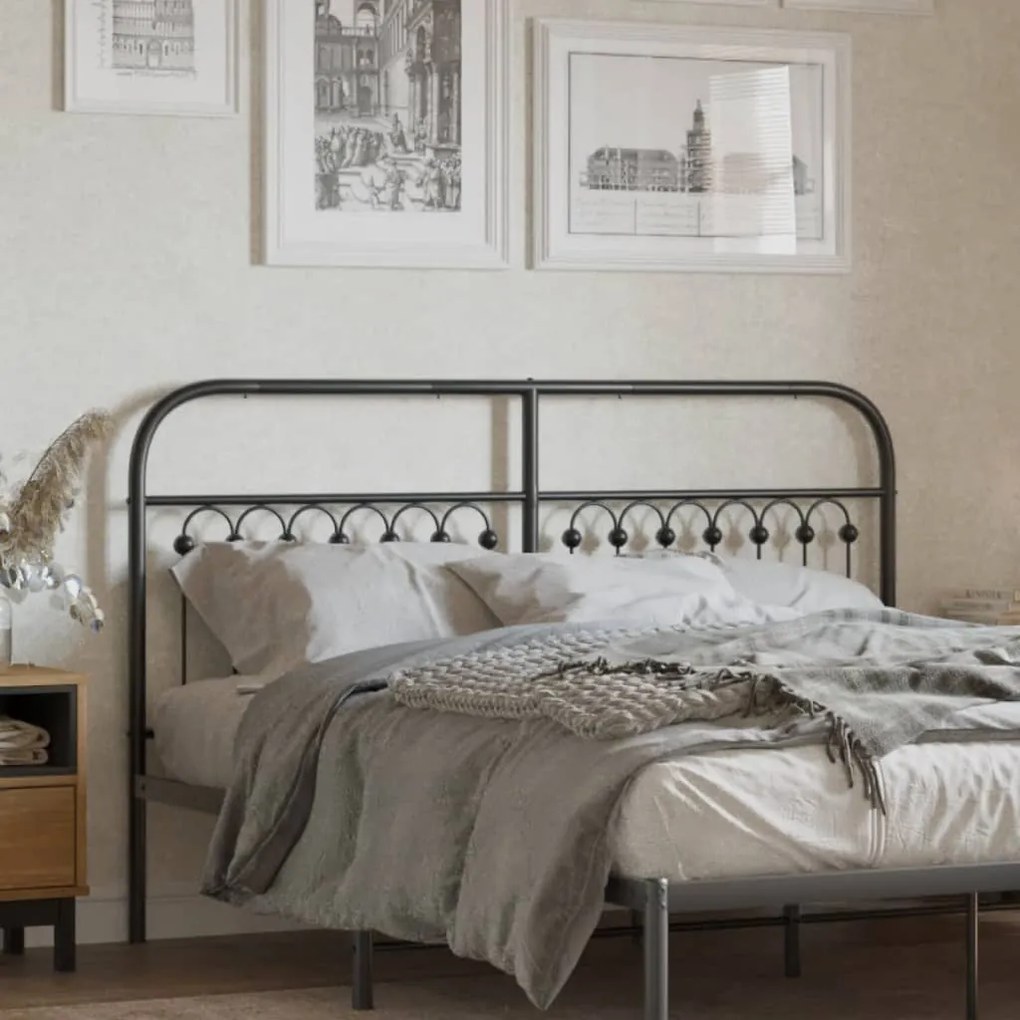 Cabeceira de cama 160 cm metal preto