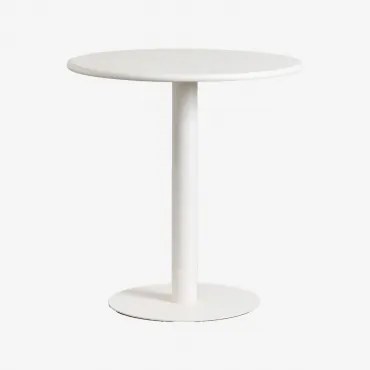 Mesa De Cozinha Redonda Ø70 Cm Em Ferro Mizzi Branco Glacial - Sklum