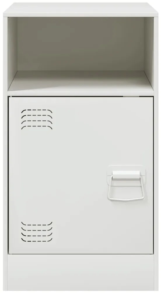 Mesa de cabeceira 34,5x39x62 cm aço branco