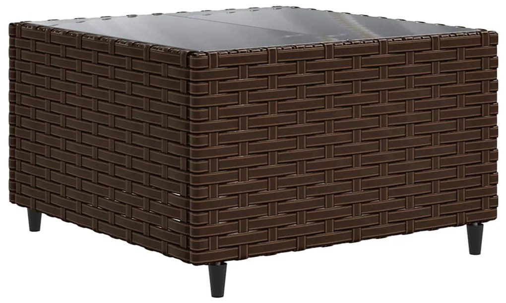 6 pcs conj. lounge jardim c/ almofadões 6 pcs vime PE castanho