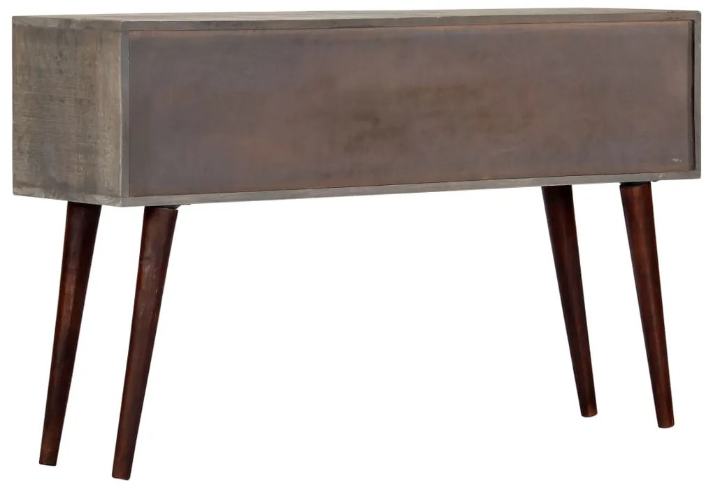 Mesa consola 120x35x75 cm mangueira áspera maciça cinzento