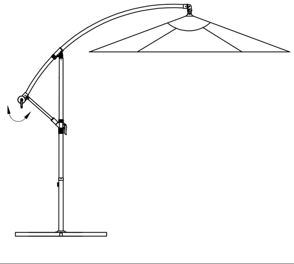 Guarda-sol de jardim cantilever 3 m verde