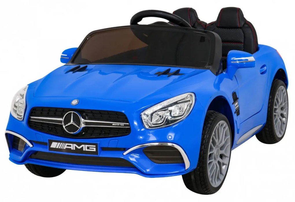 Carro elétrico para Crianças 12V Mercedes Benz AMG SL65 S Rodas de EVA, Assento de couro Azul