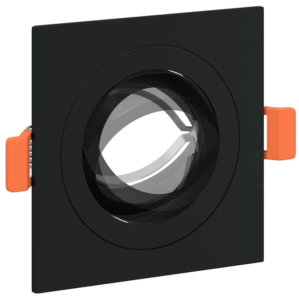Focos embutidos 12 pcs Quadrado GU10 Preto 91x91 mm
