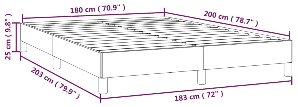 Estrutura de cama 180x200 cm tecido castanho-escuro