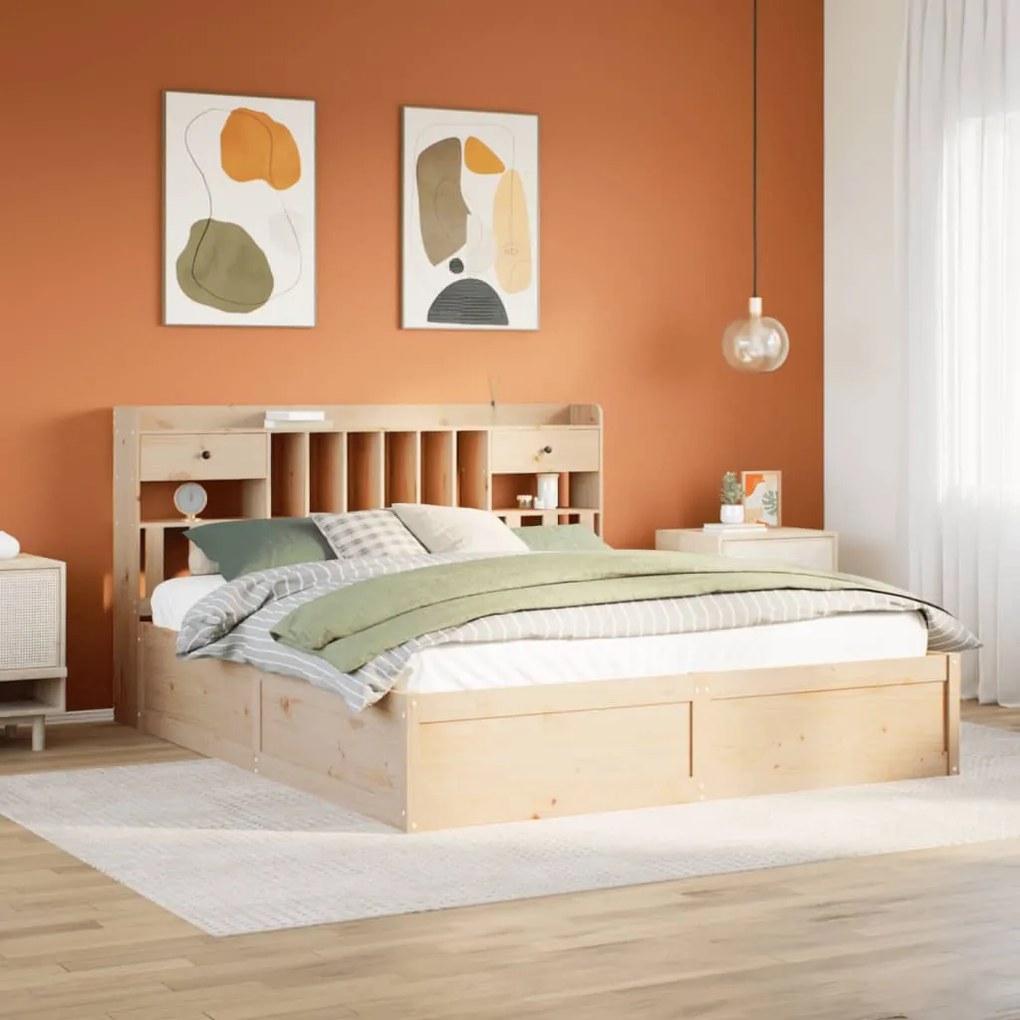 vidaXL Cama sem colchão 180x200 cm madeira de pinho maciça