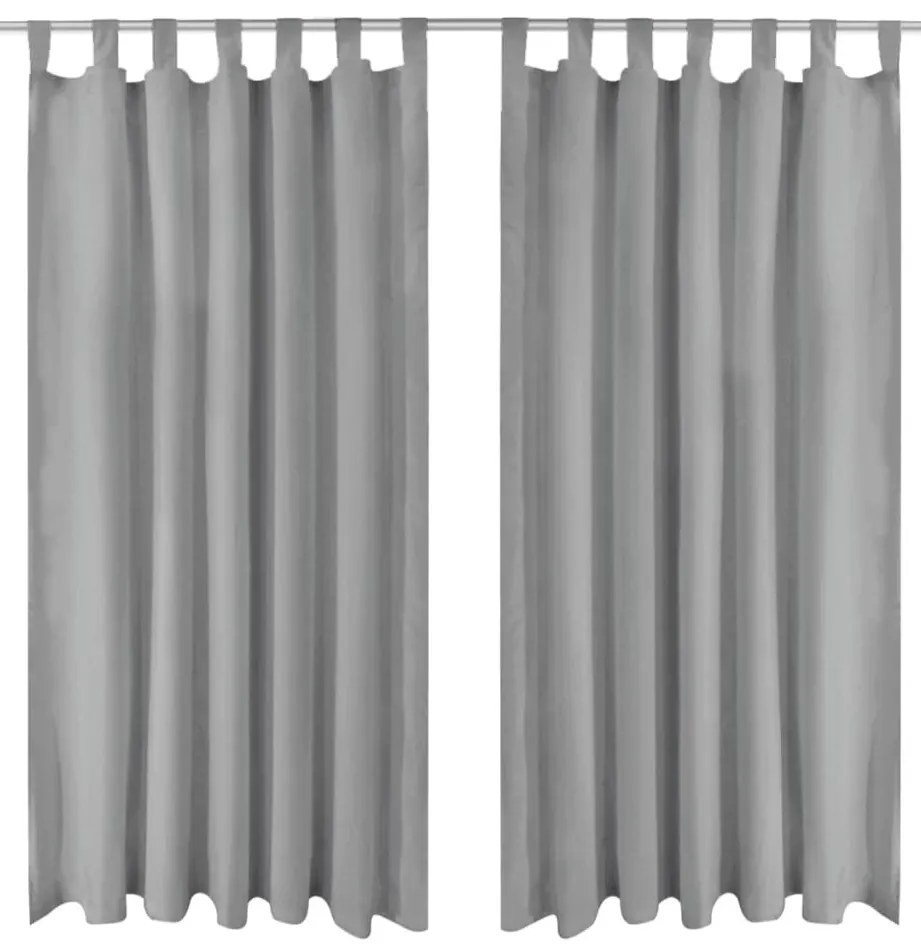 Cortinas de cetim com presilhas 2 pcs 140x225 cm cinzento