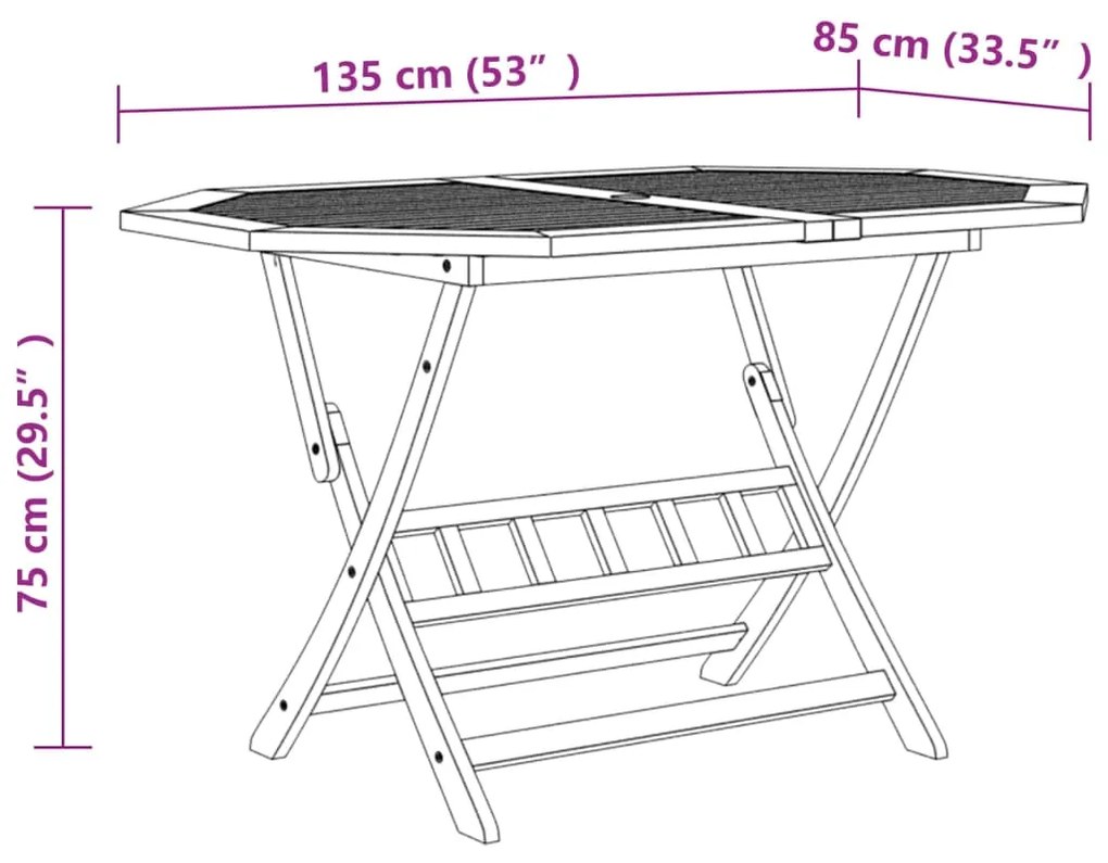 7 pcs conjunto de jantar para jardim madeira de acácia maciça