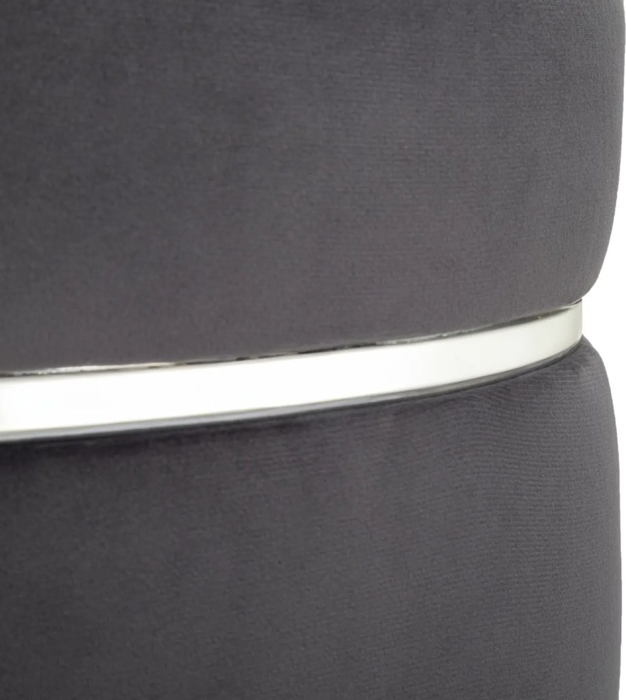 BANCO PARIS Ø 35X40,5 CM CINZA, PRETO E PRATA