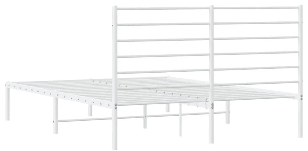 Estrutura de Cama com Cabeceira Lordy em Metal Branco - 120x190 cm - D