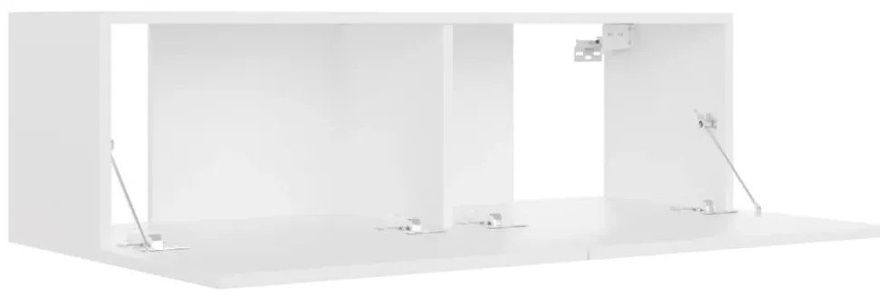 3 pcs conjunto de móveis de TV derivados de madeira branco