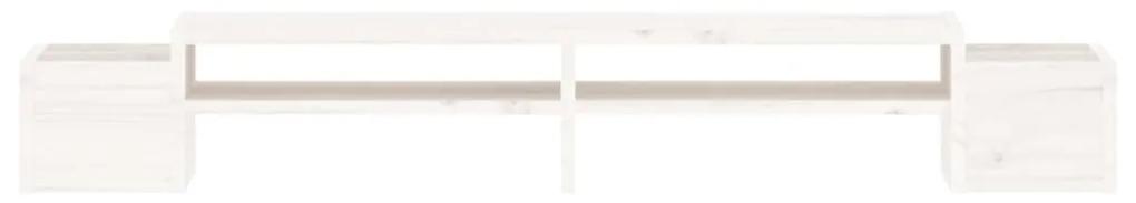Suporte para monitor 100x27,5x15 cm madeira pinho maciça branco