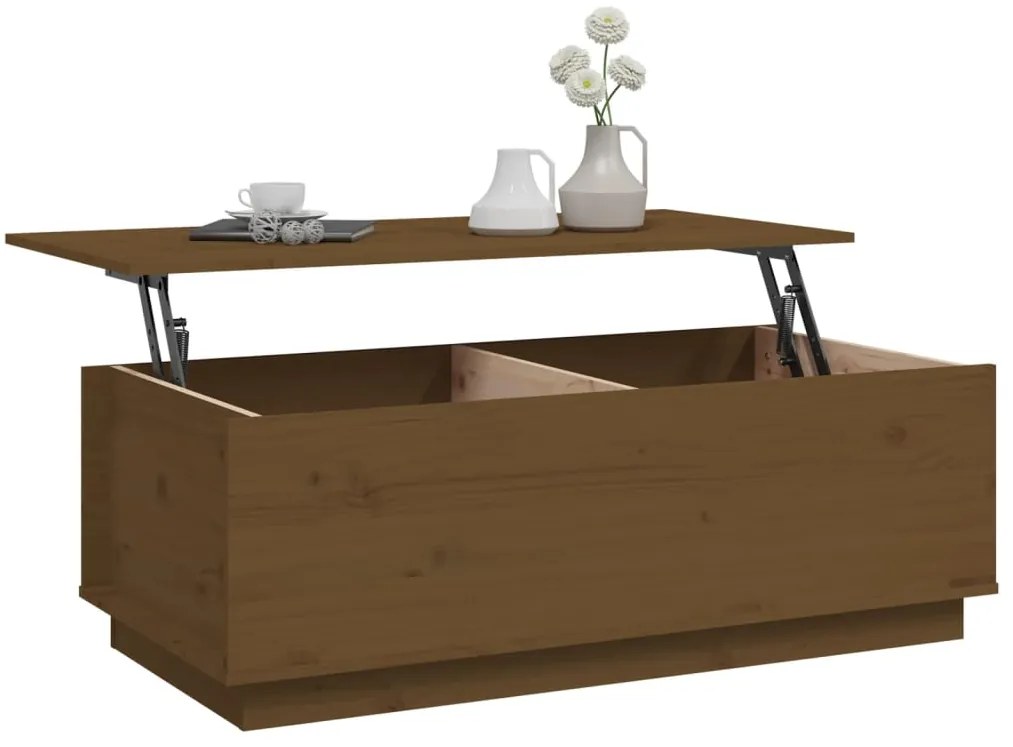 Mesa de centro 100x50x35 cm pinho maciço castanho mel