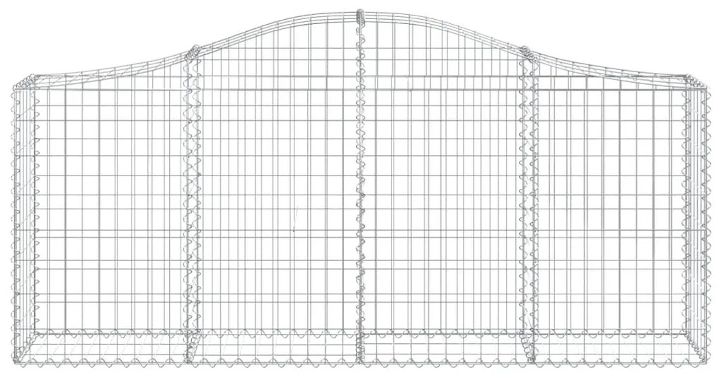 Cestos gabião arqueados 9 pcs 200x30x80/100cm ferro galvanizado