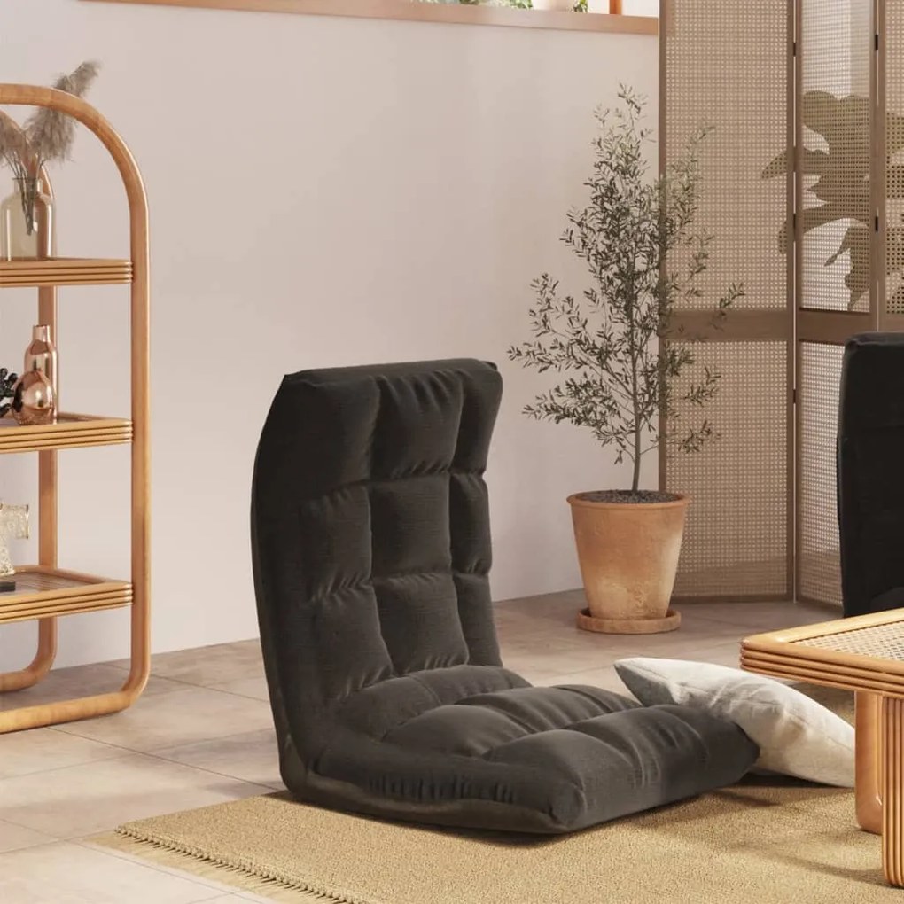 vidaXL Colchão/cadeira de piso dobrável tecido preto