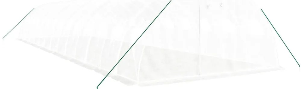 Estufa com estrutura de aço 56 m² 14x4x2 m branco